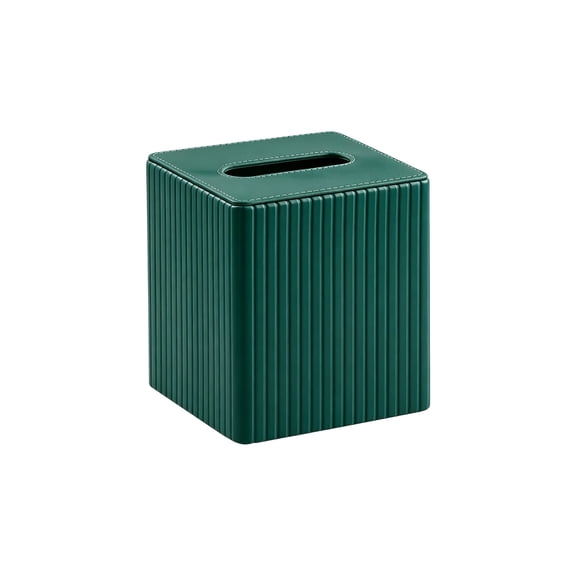 Faux Leather Striped Tissue Box Cover For Living Room Coffee Table Bathroom And Dining Table Green 1 Count