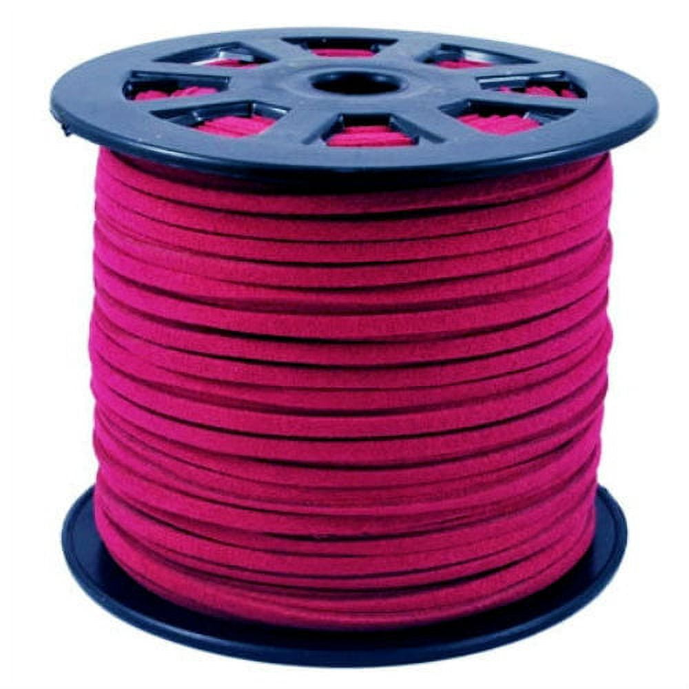 UNCOMMON ARTISTRY Faux Leather Suede Beading Cord, Cerise Pink (10 feet)