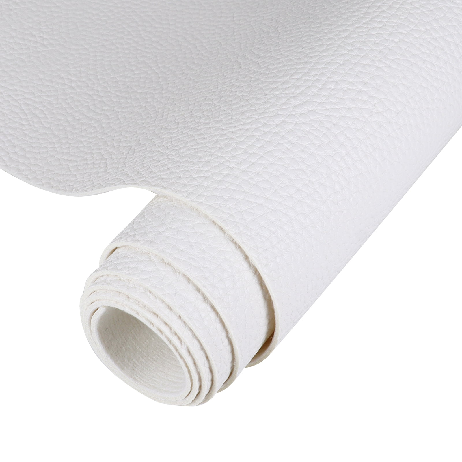 Faux Leather Synthetic Fabric, 1.6mm Thick Marine Vinyl Leather Fabric, Waterproof Material for Automotive,Boat,Headliner,Crafts, Chairs,DIY Sewing White