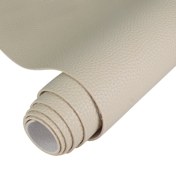 Faux Leather Synthetic Fabric, 1.6mm Thick Marine Vinyl Leather Fabric, Waterproof Material for Automotive,Boat,Headliner,Crafts, Chairs,DIY Sewing Beige