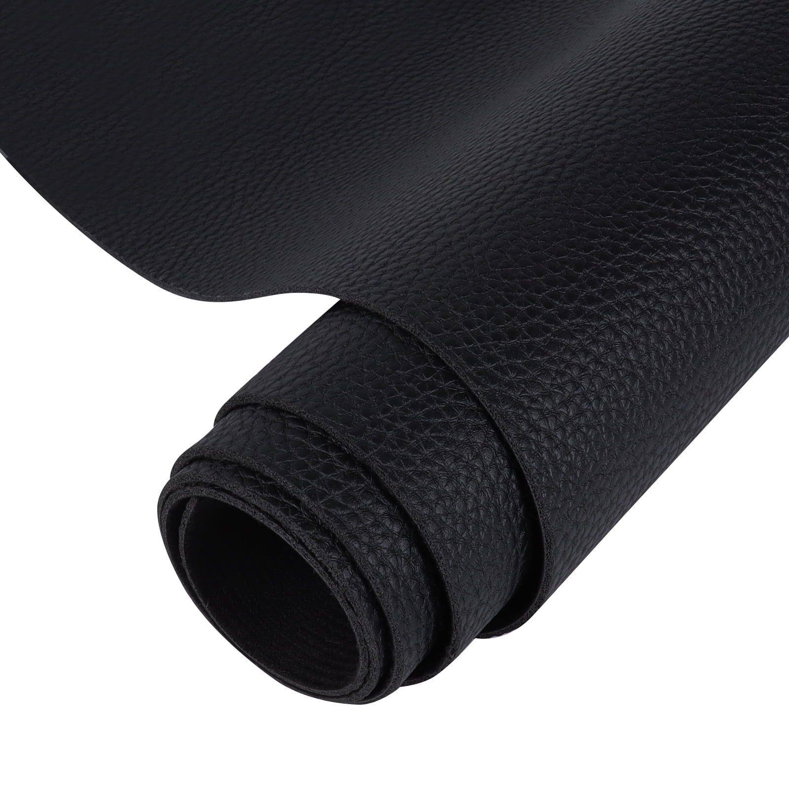 Faux Leather Synthetic Fabric, 1.6mm Thick Marine Vinyl Leather Fabric, Waterproof Material for Automotive,Boat,Headliner,Crafts, Chairs,DIY Sewing Black