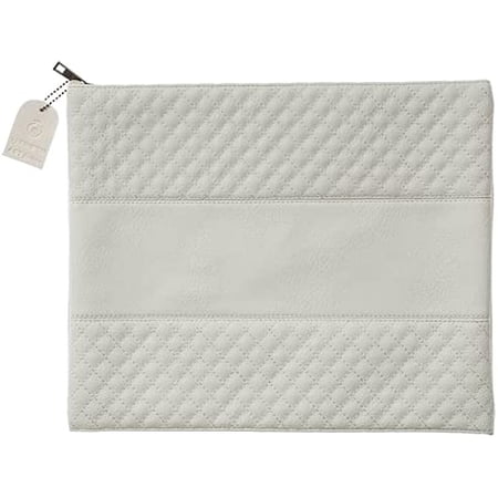Faux Leather Tallit Bag with Plastic Protector - Stylish Design in White - Perfect Tallit Holder and Jewish Wedding Gift - 14" x 11.5"