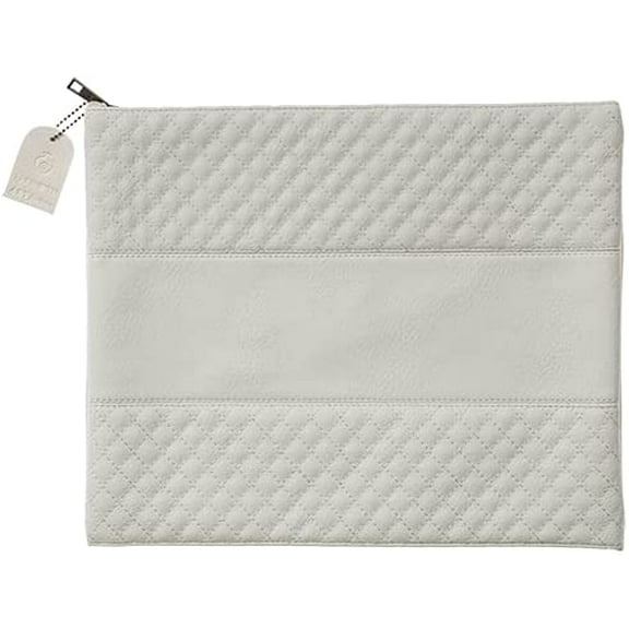 Faux Leather Tallit Bag with Plastic Protector - Stylish Design in White - Perfect Tallit Holder and Jewish Wedding Gift - 14" x 11.5"