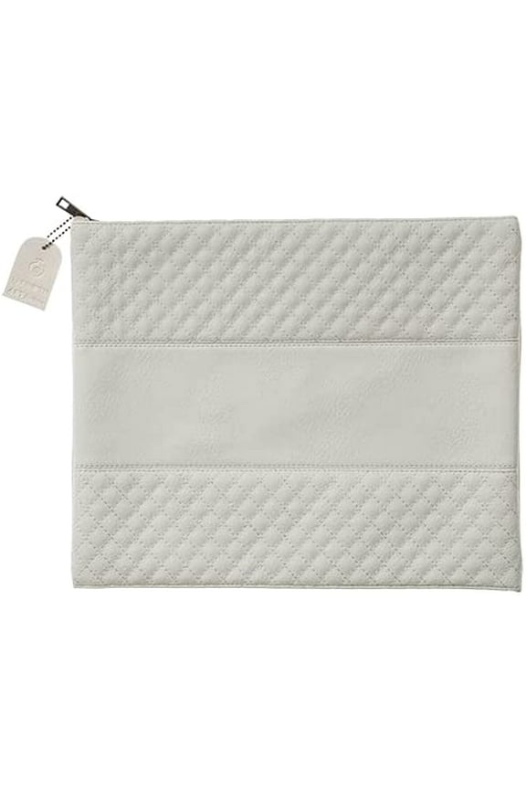 Faux Leather Tallit Bag with Plastic Protector - Stylish Design in White - Perfect Tallit Holder and Jewish Wedding Gift - 14" x 11.5"