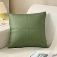 thumbnail image 1 of Faux Leather Throw Pillow 18 X 18 Inches, Leather Pillow Cover, Hand Stitched Leather Decorative Pillow -Modern Accent Cushion for Couch Sofa Bed Living Room Home Garden(Green), 1 of 8