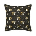 Faux Leather Throw Pillow Covers, Bohemian Cool Goat Skull Decorative