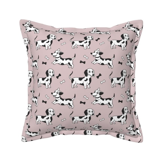 Faux Leather Throw Pillow Covers, Dalmatian Dog Cute Decorative Pillow Covers for Couch Sofa Bed Living Room Home Garden, Pillow Cases with Invisible Zipper