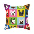 thumbnail image 1 of Faux Leather Throw Pillow Covers, French bulldog Decorative Pillow Covers for Couch Sofa Bed Living Room Home Garden, Pillow Cases with Invisible Zipper, 1 of 6