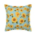 thumbnail image 1 of Faux Leather Throw Pillow Covers, White Polka Dot Sunflower Decorative Pillow Covers for Couch Sofa Bed Living Room Home Garden, Pillow Cases with Invisible Zipper, 1 of 6