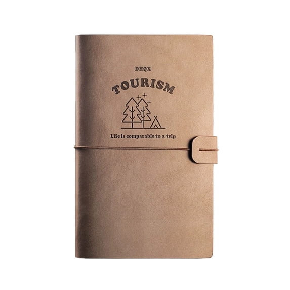 Leather Ticket Stub Album Memory Book Holds 120 Movie Concert Journal with Elastic Closure for Keepsake Storage Brown