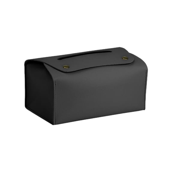 Faux Leather Tissue Box Cover, Decorative Tissue Holder with Spring Bottom for Bathroom, Living Room, Bedroom and Office, Universal Size Napkin Box Cover