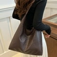 thumbnail image 1 of Leather Tote Bag for Women Top-Handle Shoulder Bag Large Capacity (Coffee One Size), 1 of 3
