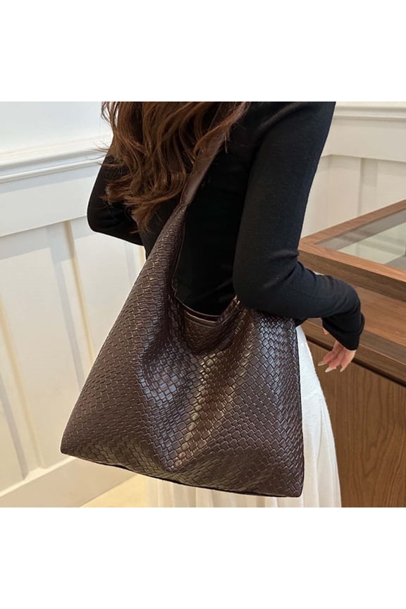 Leather Tote Bag for Women Top-Handle Shoulder Bag Large Capacity (Coffee One Size)