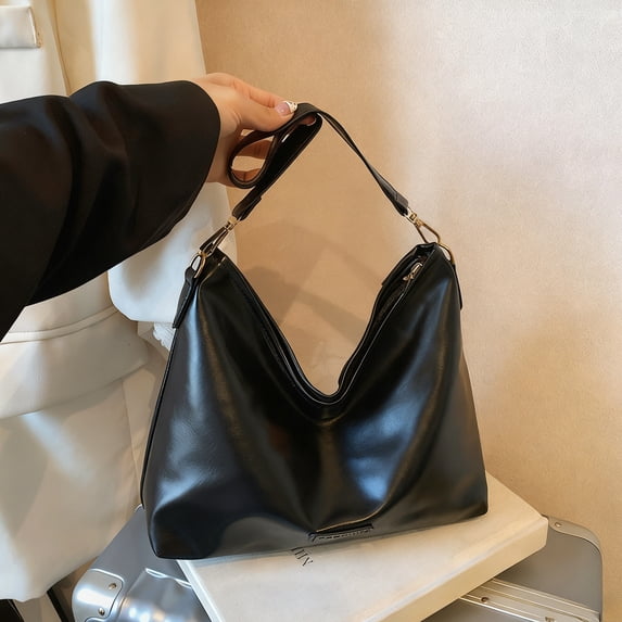 Faux Leather Tote Bag for Women with Adjustable Strap, Large Capacity Commuter Shoulder Bag for Work and Daily Essentials
