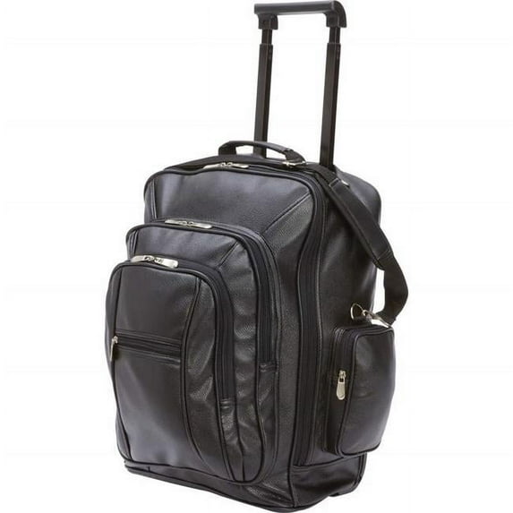 Faux Leather Trolley & Backpack With Adjustable Shoulder Straps