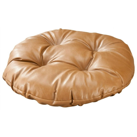 Faux Leather Tufted Bar Stool Cushion, Camel