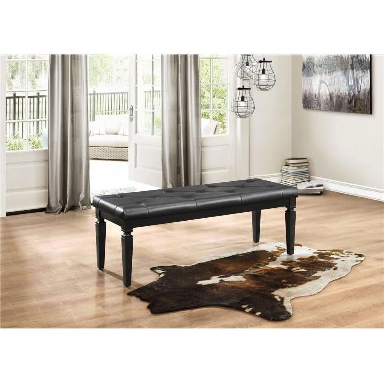 Allura Black Crystal Tufted Bedroom Storage Bench
