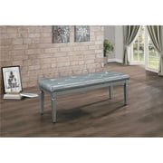 Lexicon Allura Faux Leather Bench in Silver