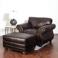 thumbnail image 1 of Faux Leather Upholstered Chair & , Style, Brown, Traditional Living Area And Deep , American Room, 1 of 6