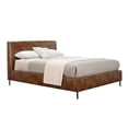 thumbnail image 1 of Faux Leather Upholstered Full Bed with Metal Legs, Brown- Saltoro Sherpi, 1 of 5