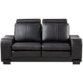 thumbnail image 1 of Faux Leather Upholstered Wooden Loveseat and Ottoman Set, Black, 1 of 6