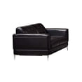 thumbnail image 1 of Faux Leather Upholstered Wooden Loveseat with Square Quilt Tuft Pattern on Backrest, Black, 1 of 2
