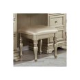 thumbnail image 1 of Benzara Faux Leather Upholstered Wooden Vanity Stool, Champagne Gold, 1 of 1