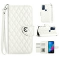 thumbnail image 1 of Faux Leather Wallet Case Compatible with Motorola Moto G Play 2023 | Classic Wrist Strap Flip Case | Ultra Slim Card Slots Stand Function Shockproof Phone Cover for Motorola Moto G Play 2023 - White, 1 of 7
