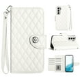 thumbnail image 1 of Faux Leather Wallet Case Compatible with Samsung Galaxy S22 Plus | Classic Wrist Strap Flip Case | Ultra Slim Card Slots Stand Function Shockproof Phone Cover for Samsung Galaxy S22 Plus - White, 1 of 7