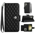 thumbnail image 1 of Faux Leather Wallet Case Compatible with Samsung Galaxy S24 Ultra | Classic Wrist Strap Flip Case | Ultra Slim Card Slots Stand Function Shockproof Phone Cover for Samsung Galaxy S24 Ultra - Black, 1 of 7