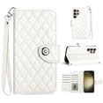 thumbnail image 1 of Faux Leather Wallet Case Compatible with Samsung Galaxy S24 Ultra | Classic Wrist Strap Flip Case | Ultra Slim Card Slots Stand Function Shockproof Phone Cover for Samsung Galaxy S24 Ultra - White, 1 of 7