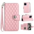 thumbnail image 1 of Faux Leather Wallet Case Compatible with iPhone 14 Pro | Classic Wrist Strap Flip Case | Ultra Slim Card Slots Stand Function Shockproof Phone Cover for iPhone 14 Pro - Pink, 1 of 7
