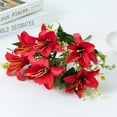 thumbnail image 1 of Faux Lilies, Artificial Flowers, Home Wedding Decor, 7-Head Bouquet, Desktop Photography Props, 1 of 6
