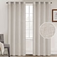 thumbnail image 1 of Faux Linen Curtains 96 inch Length 2 Panels Set 52" x 96" - Taupe, 1 of 5
