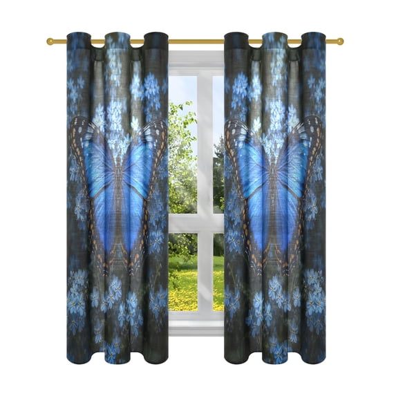 Linken Roo Faux Linen Decorative Curtains with Grommet 2 Panels for Bedroom Living ...