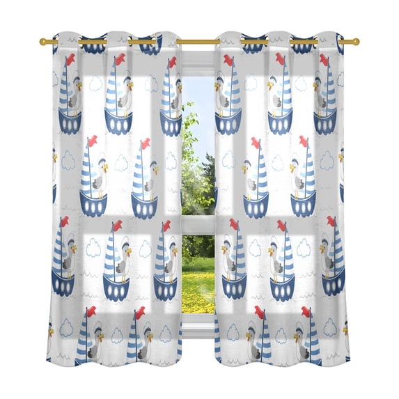 Linken Roo Faux Linen Decorative Curtains with Grommet 2 Panels for Bedroom Living ...