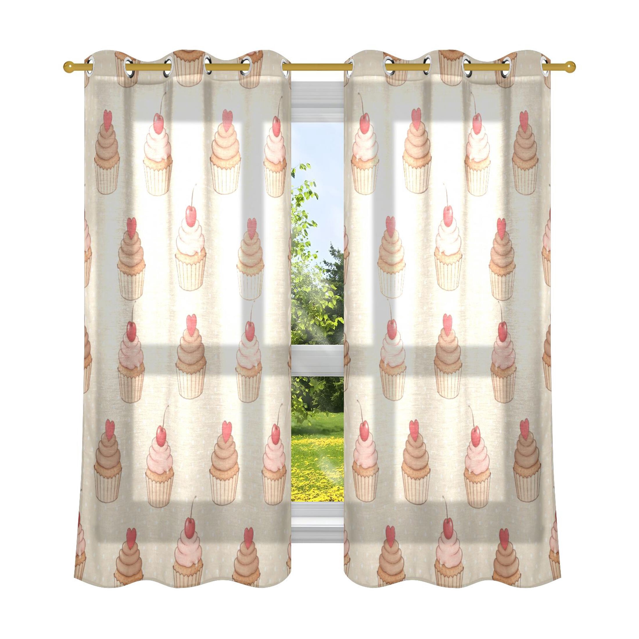 Faux Linen Decorative Curtains with Grommet 2 Panels for Bedroom Living ...