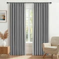 thumbnail image 1 of 100% Blackout Faux Linen Curtains for Livingroom Bedroom W50 X L96,2 Panels Set Thermal Insulated Curtains With Free 20 Ring Clips - DarkGrey, 1 of 9