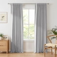 thumbnail image 1 of 100% Blackout Faux Linen Curtains for Livingroom Bedroom W50 X L63,2 Panels Set Thermal Insulated Curtains With Free 20 Ring Clips - Grey, 1 of 9