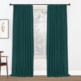 thumbnail image 1 of Faux Linen Full Blackout Curtains for Livingroom Bedroom , With Free 20 Ring Clips,2 Panels Set - HunterGreen, W50 X L108, 1 of 7