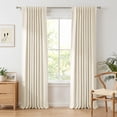 thumbnail image 1 of 100% Blackout Faux Linen Curtains for Livingroom Bedroom,2 Panels Set,Thermal Insulated,With Free 20 Ring Clips - New Cream, W50 X L102, 1 of 9