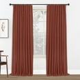 thumbnail image 1 of Faux Linen Full Blackout Curtains for Livingroom Bedroom , With Free 20 Ring Clips,2 Panels Set - Terracotta, W50 X L84, 1 of 7