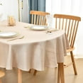 thumbnail image 1 of Faux Linen Oval Tablecloth Natural Burlap Wrinkle Resistant Table Cloth Farmhouse Rustic Table Cover Washable Fabric for Party Dining Kitchen 60x102 Inch Flaxen, 1 of 6
