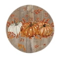 thumbnail image 1 of Faux Linen Pumpkins Round Fall Placemats, 14 Inch Thanksgiving Round Table Mats for Dining Decoration E, 1 of 6
