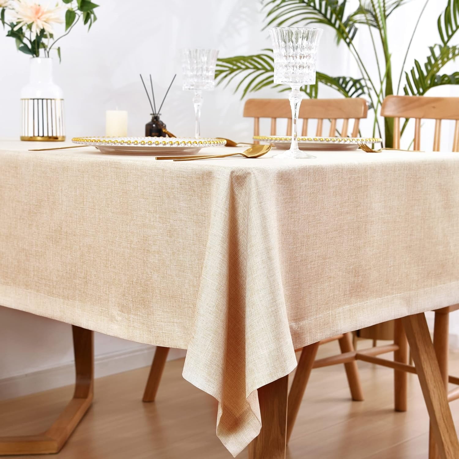 Table Clothes QsyyHome Lattice Small Round Tablecloth Rustic Embroidery Cotton Linen Fabric Red Checkered Table Cover Tablecloths For Kitchen Dining Party Tabletop Decoration 36 Inches, Round 36 In Oval Tablecloth