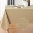 thumbnail image 1 of Faux Linen Rectangle Tablecloth Waterproof 60x84 inch Table Cloth Stain and Wrinkle Resistant Washable, Decorative Fabric Table Cover for Dining, Kitchen, Wedding and Parties, Coffee, 1 of 6