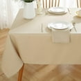 thumbnail image 1 of Faux Linen Rectangle Tablecloth, Waterproof Wrinkle Free Woven Textured Table Cloth, Soft Fabric Table Cover For Home Dining, Party, Wedding, Holiday (52 x 52 Inch Rectangular, Flax/Beige/Taupe), 1 of 6