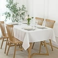 thumbnail image 1 of Faux Linen Texture Tablecloth Stain Resistant Waterproof, Wrinkle Resistant Washable Table Cloth, Fabric Table Cover for Dining Room, Indoor and Outdoor Use, Rectangle 60 x 120 Inch, White, 1 of 6
