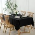 thumbnail image 1 of Faux Linen Textured Rectangle Tablecloth Water Resistant Wrinkle Free Spill-proof, Soft Table Cloth for Dining Room Decoration, Banquet Parties Event Holiday Dinner, 60 x 84 Inch Black, 1 of 5