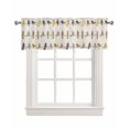 thumbnail image 1 of Faux Linen Valances for Windows Birds on the Wire Yellow Grey Orange Burlap Background Curtains Valance Light Filtering Rod Pocket Small Window Treatment for Kitchen Living Room Bedroom 60x18In, 1 of 6
